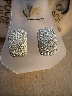 Vintage Roman pave rhinestone earring set